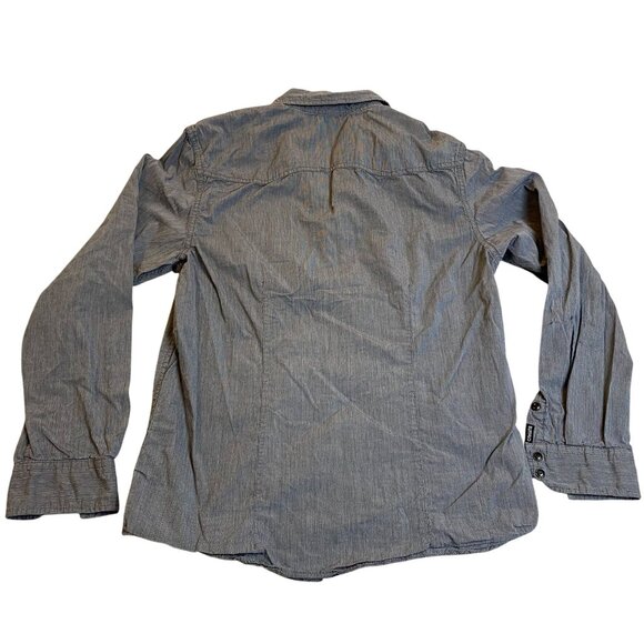 Buffalo David Bitton Mens Striped Button-Up Shirt S Blue Long Sleeve Cotton Casu - Picture 2 of 12